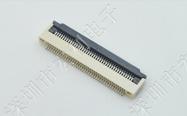 0.5mm-55P 下接翻蓋式 FFC/FPC扁平電纜插座連接器 軟排線插座