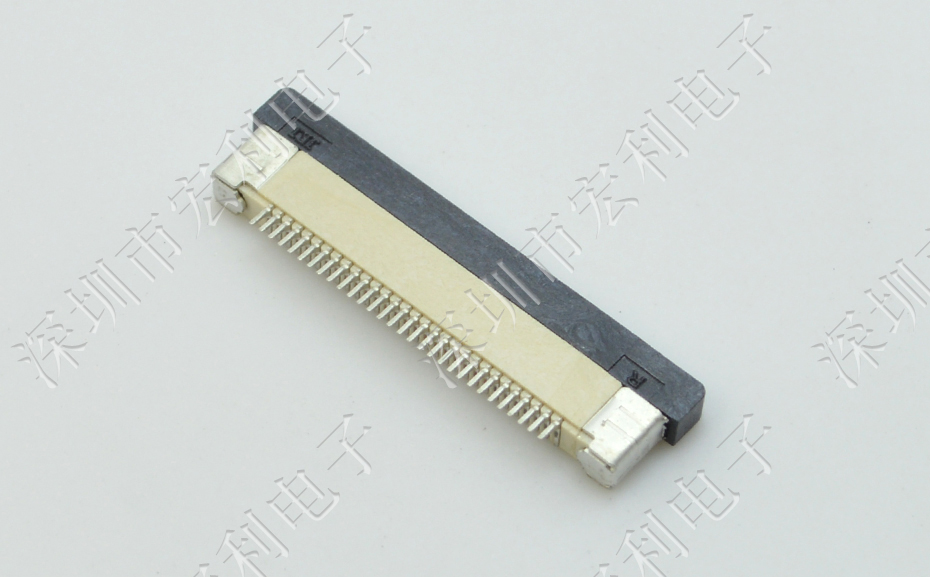 ffc/fpc排線座18pin抽屜式上接觸0.5間距 H2.0厚PCB板貼片插座